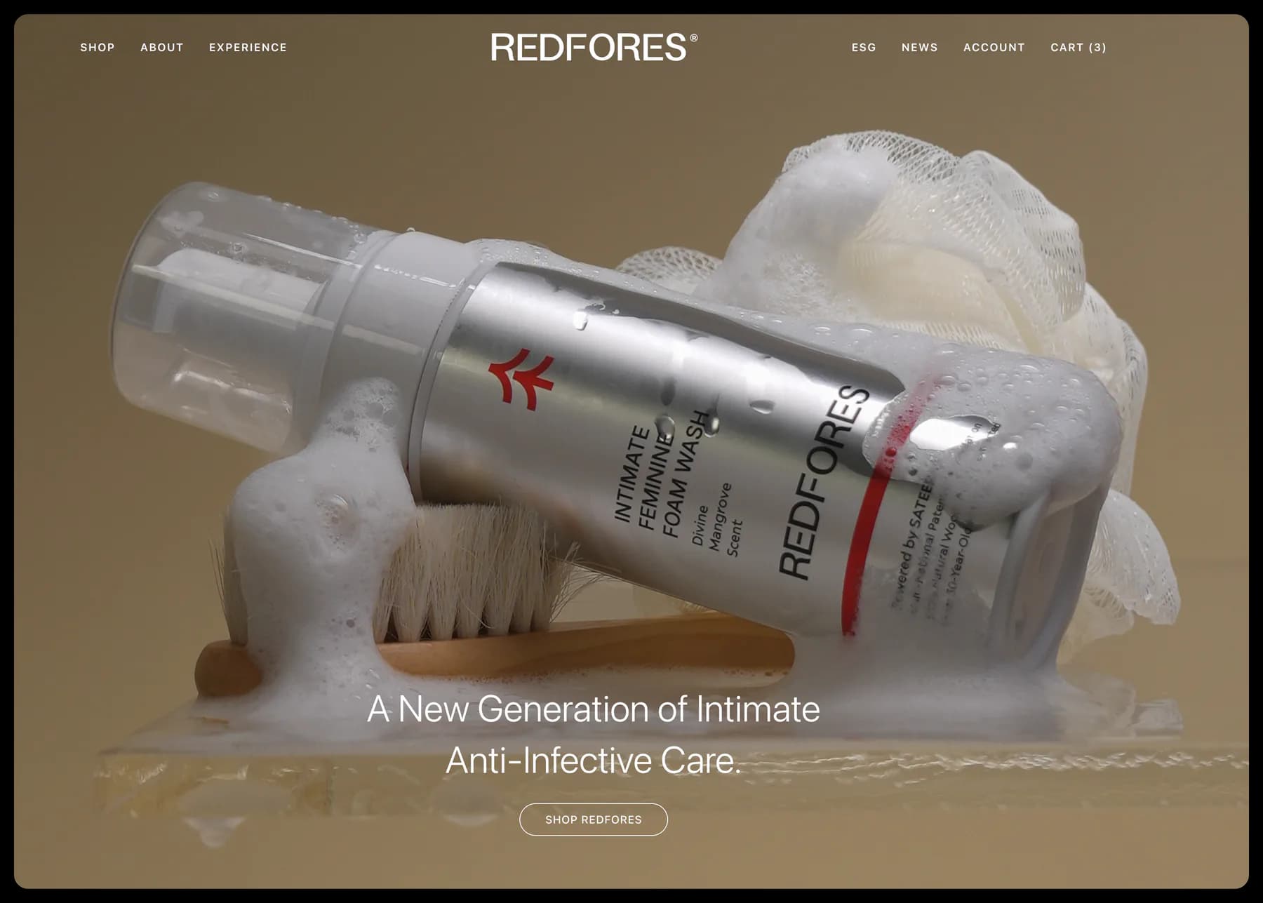 RED FORES brand and product story page featuring its product presentation.