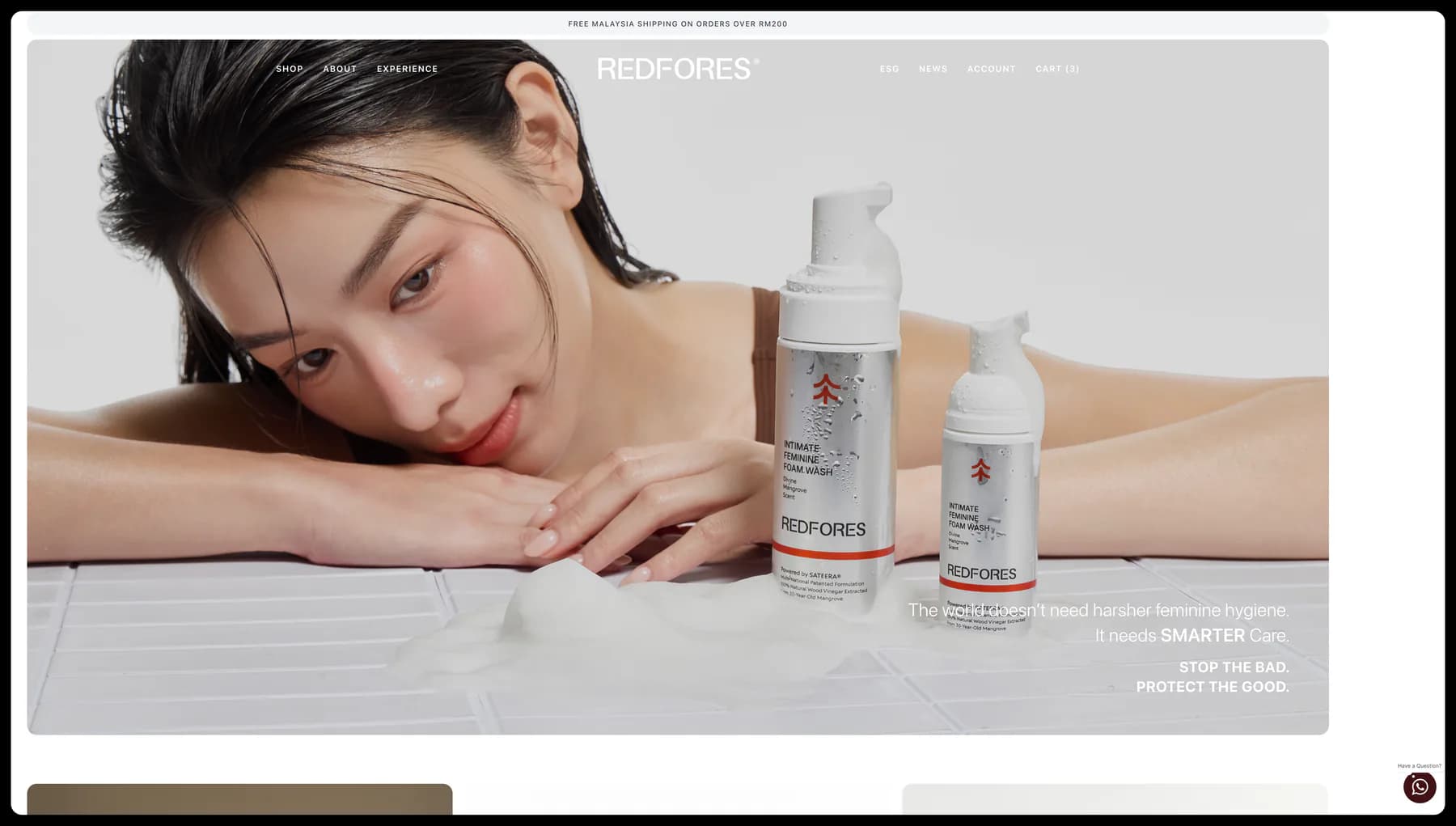 RED FORES e-commerce storefront displayed in a desktop browser.